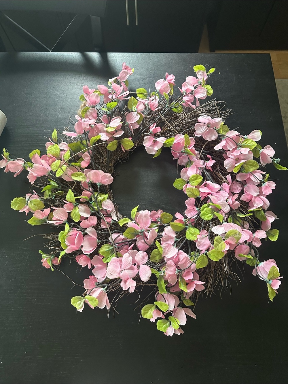 Floral Pink Dogwood Spring Wreath - Home Holiday
